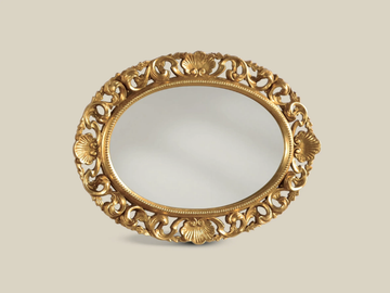 5478 - Framed oval wooden mirror by Tarocco Vaccari Group - view 2